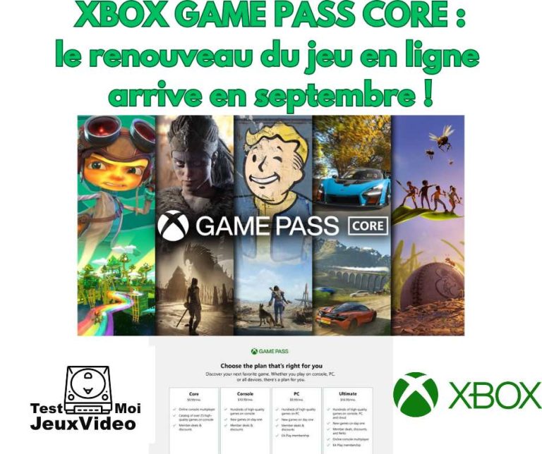 Xbox Game Pass Core - le renouveau du jeu en ligne arrive en septembre sur les consoles - PC Microsoft. TestMoiJeuxVidéo.Fr