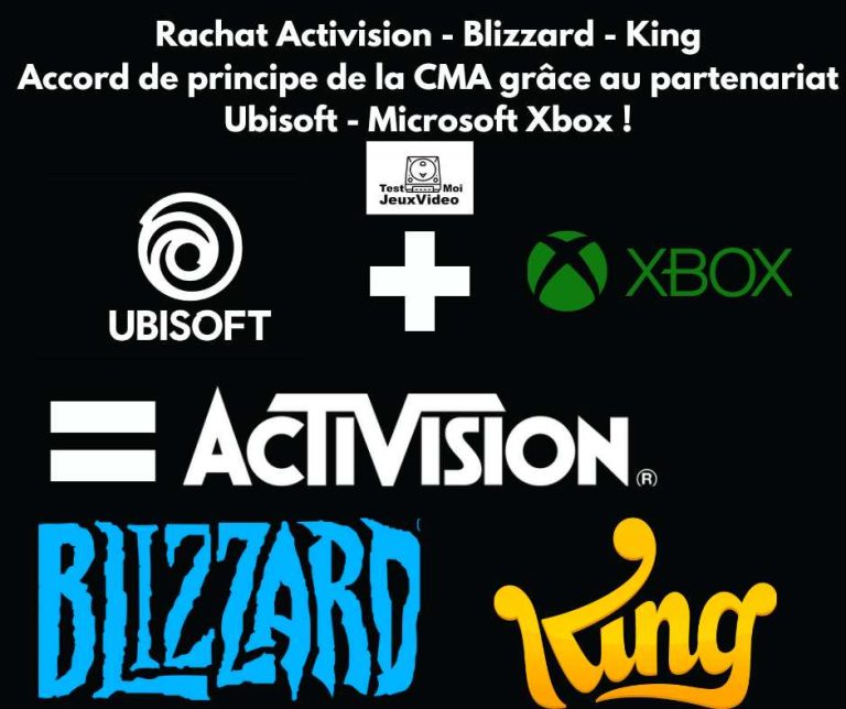 Rachat Activision Blizzard King. Accord de principe de la CMA grâce à l'accord Cloud Gaming Ubisoft - Microsoft. TestMoiJeuxVidéo.Fr