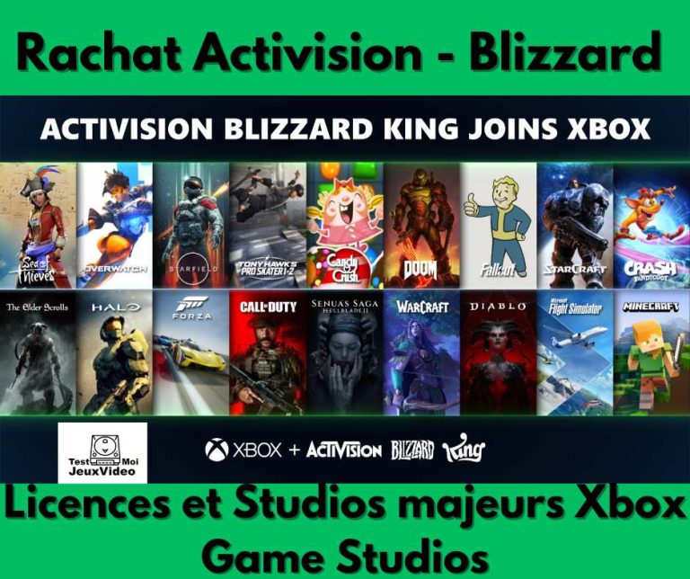 Rachat Activision - Blizzard - Licences et studios majeurs Xbox Game Studios - TestMoiJeuxVidéo.Fr