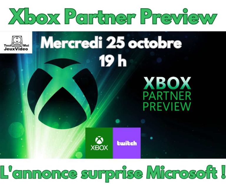 Xbox Partner Preview, le nouvel événement surprise de Microsoft ce mercredi 25 octobre 2023 à 19 h en direct sur Twitch. TestMoijeuxVidéo